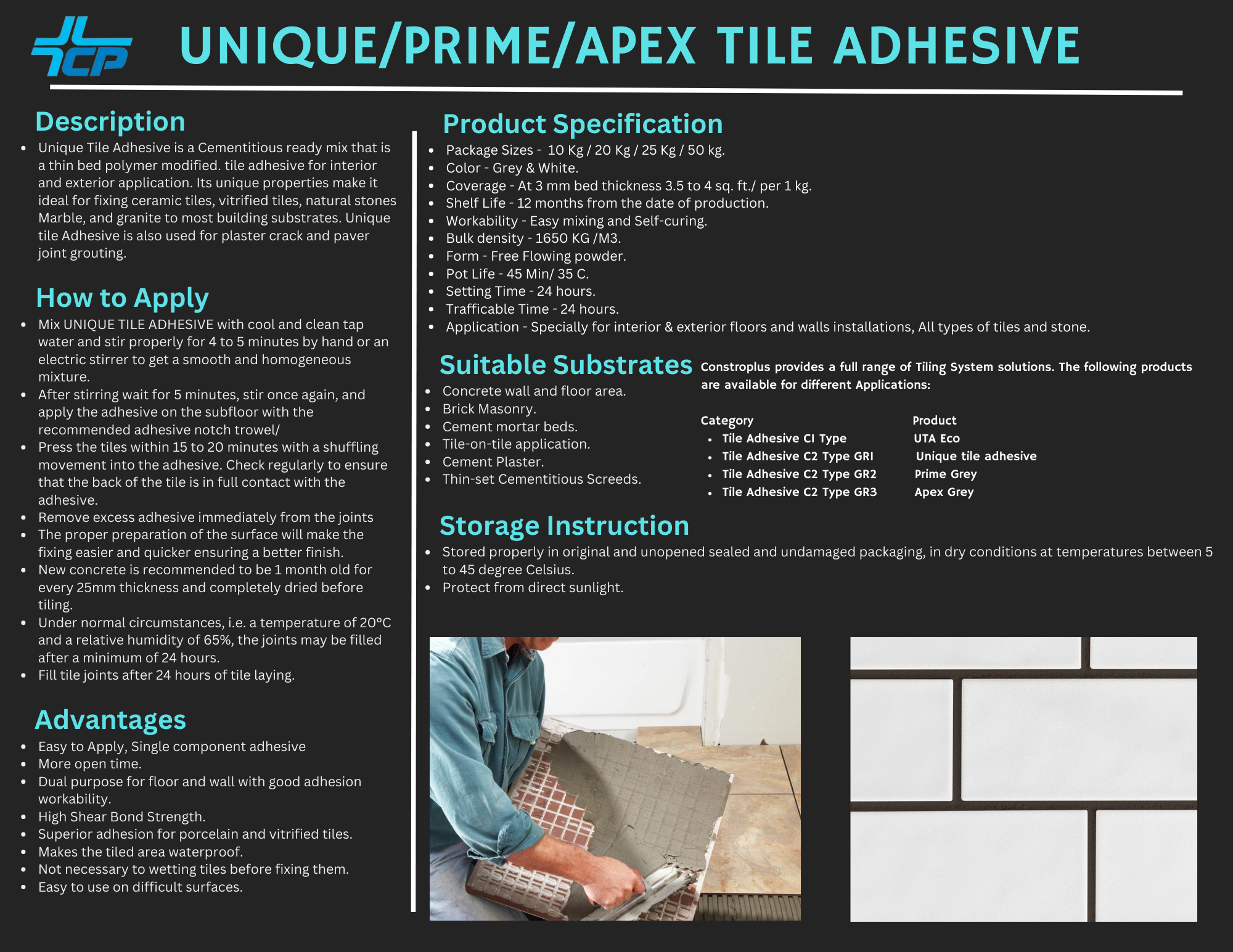 Unique Tile Adhesive